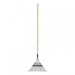 Escoba metálica para jardín, recta, 18 dientes, mango 48?