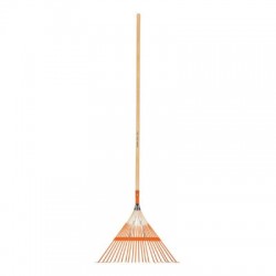 Escoba metálica para jardín,recta, 22 dientes, mango 48?