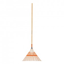 Escoba metálica para jardín,recta, 22 dientes, mango 48?