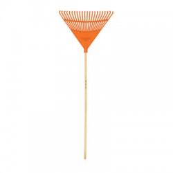 Escoba plástica rígida para jardín, 22 dientes, mango 48?