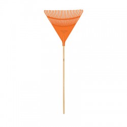 Escoba plástica rígida para jardín, 26 dientes, mango 48?