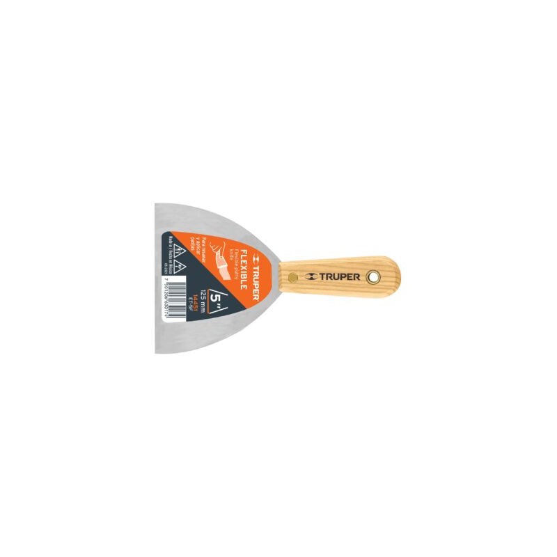 Espátula flexible, mango de madera, 5?