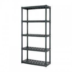 Estante plástico uso rudo 5 repisas, cap. 70 Kg, 185x43x91