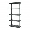 Estante plástico uso rudo 5 repisas, cap. 70 Kg, 185x43x91