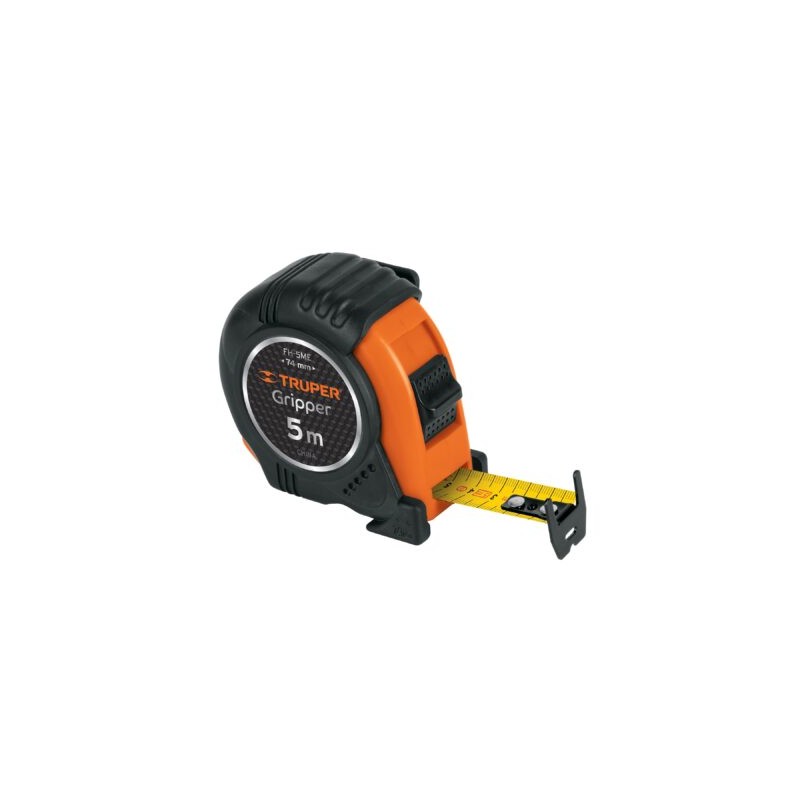 Flexómetro contra impacto, graduación métrica, 5 m, 19 mm