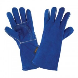 Guantes azules reforzados para soldador