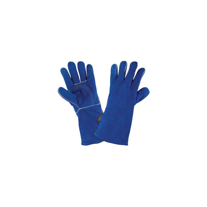 Guantes azules reforzados para soldador