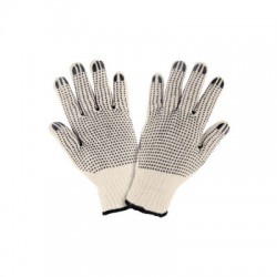 Guantes de algodón con puntos de PVC en palma y dorso
