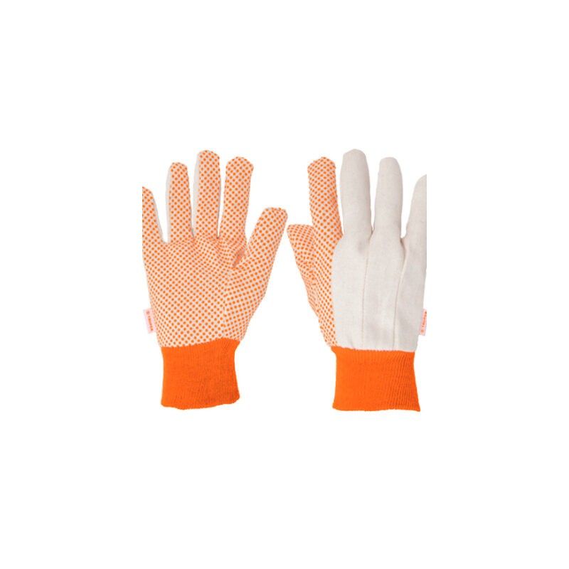 Guantes de algodón con puntos de PVC en palmas
