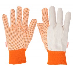 Guantes de algodón con puntos de PVC en palmas
