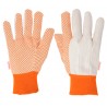 Guantes de algodón con puntos de PVC en palmas