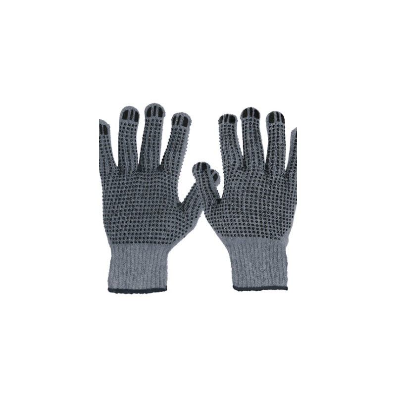Guantes de algodón con puntos de PVC,palmas y dorso