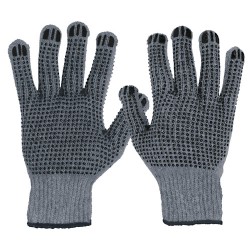 Guantes de algodón con puntos de PVC,palmas y dorso