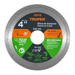 Disco de diamante de 4? x 1.6 mm rin continuo