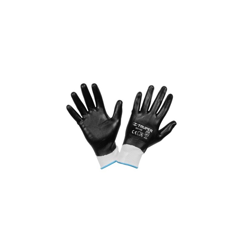 Guantes de poliéster recubiertos de nitrilo, M