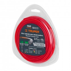 Hilo redondo para desbrozadora, 12 m largo, 2.7 mm