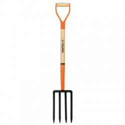 Bieldo de 4 dientes para jardín, puño metálico