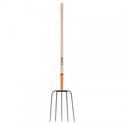 Bieldo para paja, 5 dientes cabeza grande, mango 48?