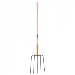 Bieldo para paja, 5 dientes cabeza grande, mango 48?